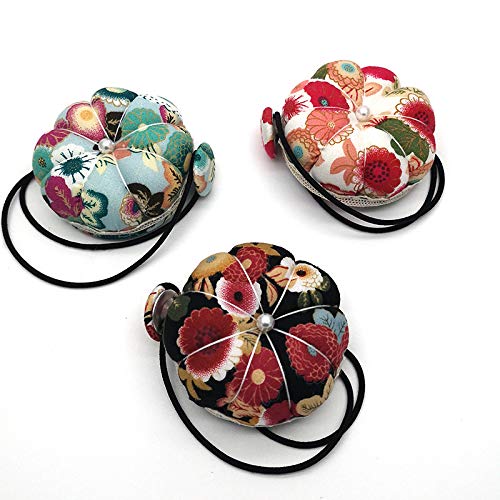 Tvoip 2Pcs DIY Handcraft Tool for Cross Stitch Sewing Home Sewing Tools Ball Shaped Needle Pin Cushion with Elastic Wrist Belt - Thumbnail 5