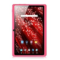 [GMS Certified by Google] iRULU 7'' Tablet - Android 4.4, Quad Core, HD 1024x600, Dual Camera, Wi-Fi, 8GB, 3D Game Supported,7inch tablet -- Pink