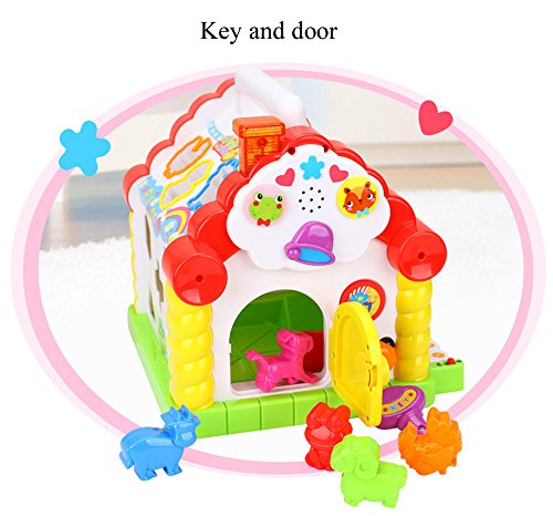 rolimate Electronic Geometric Shape & Colors Pairing Blocks Educational Learning Toys, Musical Activity Play Center House With Counting Help/Know Animals/Electronic Piano/Open Door/Etc - Thumbnail 3