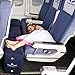 Travel Bread Travel Foot Rest Pillow, 3 Levels Adjustable Height Inflatable Travel Leg Rest Pillow for Foot Rest on Airplane, Car, Train, Office, Travel Pillow for Kids to Sleep on Long Flights (Blue)