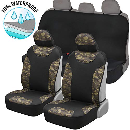 NeoCloth Waterproof Camo Car Seat Covers Protector Full Set w/Back Bench