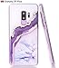 Galaxy S9 Plus Case, BAISRKE Shiny Gold Purple Agate Crystal White Background Design Shock Absorption Soft Clear TPU Edge Bumper and Rigid Hard Plastic Back Cover for Samsung Galaxy S9 Plus