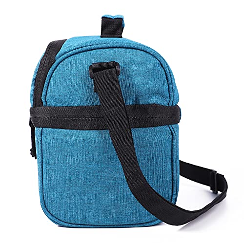 MORIOX Dual Compartment Lunch Boxes Leakproof Lunch Cooler Bag Tote with Shoulder Strap for Men Women Kids Boys Girls for Work Picnic (Ocean Blue)