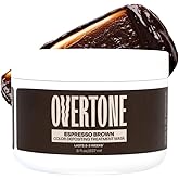 Overtone Semi Permanent Hair Color Conditioner, Espresso Brown, 8 oz, Nourishing, Damage-Free, Color Depositing Mask for All Hair Types with Shea Butter & Coconut Oil, Vegan & Cruelty-Free