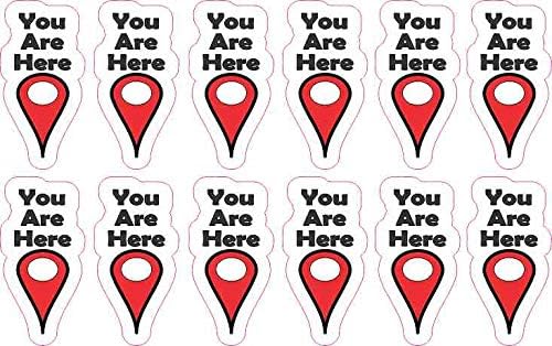 StickerTalk You are Here Pointer Vinyl Stickers, 12 Stickers, 0.75 inch by 1.5 inches Each