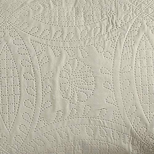 VEEYOO Bedspread Quilt Set King Size - Soft Microfiber Lightweight Coverlet Quilt Set for All Season, Quilt Set 2 Piece (1 Quilt, 2 Pillow Sham), Ivory