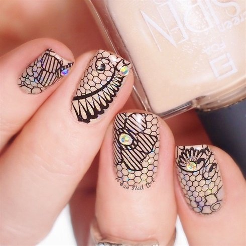 PUEEN 2015 Nail Art Stamping Plate Celebration Collection - LACE BLOSSOM - NEW INVENTION Super Size All You Can Stamp Full Size Stamping Image Plates Manicure DIY (Infinite Images With Your Creativity)-BH000475