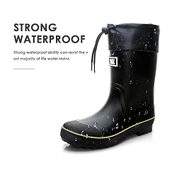 Rain Boots for Men, Waterproof Warm Rubber Boots