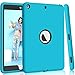 Hocase Compatible with iPad 5th/6th Generation Case, High-Impact Shock Absorbent Dual Layer Silicone+Hard PC Bumper Protective Case - Sky Blue/Black