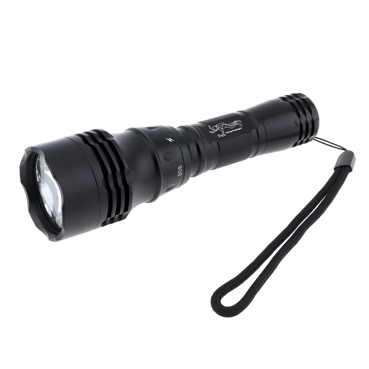 SecurityIng LED Scuba Diving Torch, 5 Modes Night Dive Flashlight 290 Lumens Waterproof Underwater 30M Light for Outdoor/Diving/Shallow Water Fishing