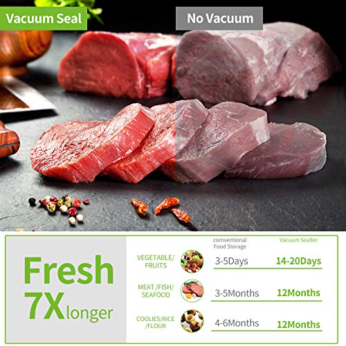Vacuum Sealer, MYRIANN Automatic Food Sealer Machine for Food Preservation w/Starter Kit，Vacuum Air Sealing System with Compact Design/Dry & Moist Food Modes/Sous Vide Cooking (Black) - Thumbnail 4