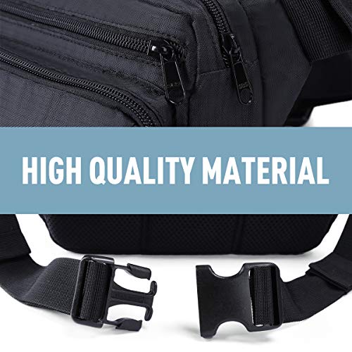 Eono Water Resistant Bum Bag with Multi-Pockets, Large Capacity Waist Fanny Pack for Hiking, Dog Walking, Travel & Outdoor Activities
