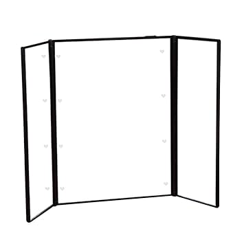 Amazon Com Tscxwfv Small Led Lighted Tri Fold Makeup Mirror Vanity Mirror Cosmetic Mirror With 8 Led Lights Portable Lighted Makeup Mirror 180 Degree Rotation Pocket Mirror For Handbag Gifts For Girls Black Kitchen Dining