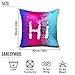 Play Tailor Sequin Pillow Cover Cushion Covers 16x16in Flip Sequins Decorative Throw Pillow Case, Silver and Blue Royal Fuchsia