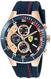 Ferrari 830297 'RED REV EVO CHRONO' Quartz Gold and Silicone Watch