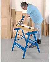 Draper 21353 Fold Down Workbench 800mm Blue with 35 Holes Clamps view 2