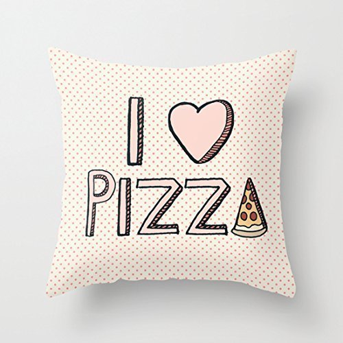 Amazon Com D Parker Cute I Love Pizza Polyester Throw Pillow