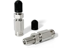 KEIYSHOLCK Inflation Schrader Valve with Push to Connect for 1/4" OD Air Line Tubing and Air Spring Suspension for Semi Truck Trailer Tractor - 2 Pack