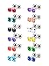 Mudder 12 Pairs 18 Gauge Stud Earrings Stainless Steel Barbell Studs Helix Earring Body Piercing Jewelry, 12 Colors (Cubic Zirconia)