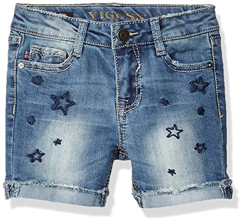 VIGOSS Girls' Toddler Bermuda Short, Starry Night Freezer Blue, 4T