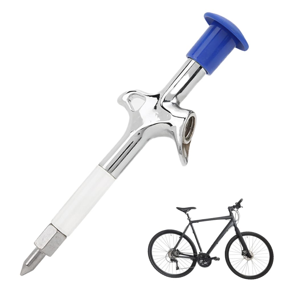 Leopacat Bicycle Grease Injector Gun, Stainless Steel Grease Injector Needle Bicycle Grease Gun Injector Lubrication Tool Grease Socket 5-Way Lubricant Hub Oil Tool Lubricant Injector 175 x 5.6mm