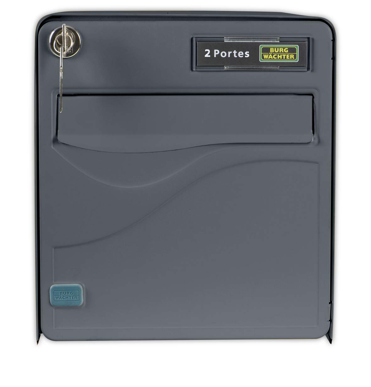 Burg-Wächter Baltic 526 ANT Letterbox Normalised Steel Galvanised with Horizontal Opening Front and Vertical Rear 2 Doors