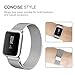 Amazfit Bip Band,ViCRiOR Magnet Lock Quick Release Milanese Loop Stainless Steel Replacement Watch Strap Bands for Xiaomi Huami Amazfit Bip, Silver