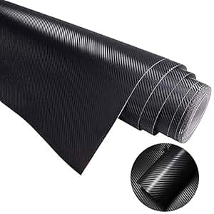 Amazon.com: COSMOSS Carbon Fiber Wrap Black Car Auto Vinyl