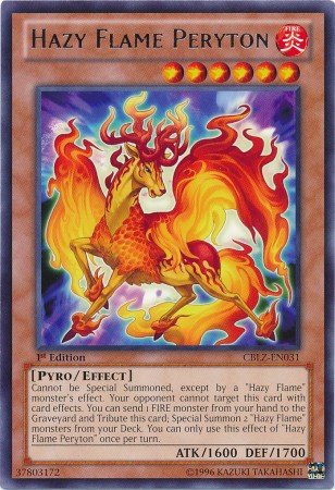 Yu-Gi-Oh! - Hazy Flame Peryton (CBLZ-EN031) - Cosmo Blazer - 1st Edition - Rare