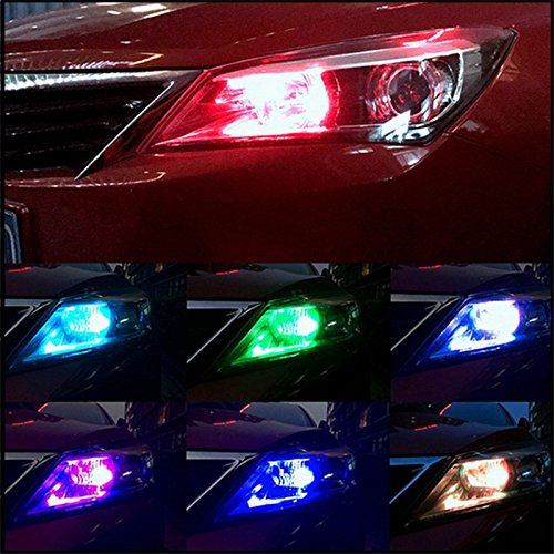 Car Fog Lights,EJ's SUPER CAR 6 LED T10 5050 SMD Interior Lights with Remote Super Bright 16-Color Changing Wireless Remote Control,Headlight Strobe Flash Dash Fog Light