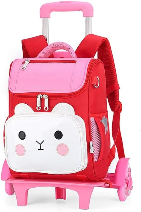 Amazon Co Jp キッズキャリーケース トロリー通学小学生1 3年生の男の子と女の子通学脊椎保護負荷低減6ホイールバックパック 誕生日 クリスマスプレゼント Color Red Size 34x25x14cm ホーム キッチン