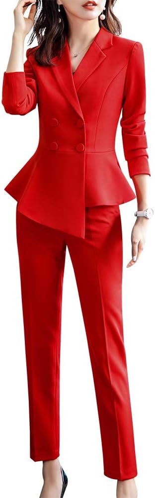 LISUEYNE Women's 2 Pieces Office Blazer Suit Slim Fit Work Suits for Women Blazer Jacket,Pant/Skirt Suits
