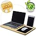 BambooEco Premium Bamboo Lap Desk - Portable Laptop Stand & Desk Board Slate for MacBook - Smartphone Docking Slot - Built-In Mousepad - Air Ventilation - 100% Eco Friendly - Includes Carry Tote Bag.