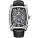 BENYAR Waterproof Classic Rectangle Case Vintage Design Watches Leather Strap Business Casual Wrist Watch For Men (Black)