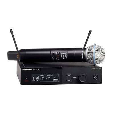 Shure SLXD24/B58 Digital Wireless Microphone System - Includes SLXD2 Handheld Transmitter with BETA 58A Vocal Mic Capsule and SLXD4 Single Channel Rack Mount Receiver | H55 Band (SLXD24/B58-H55)