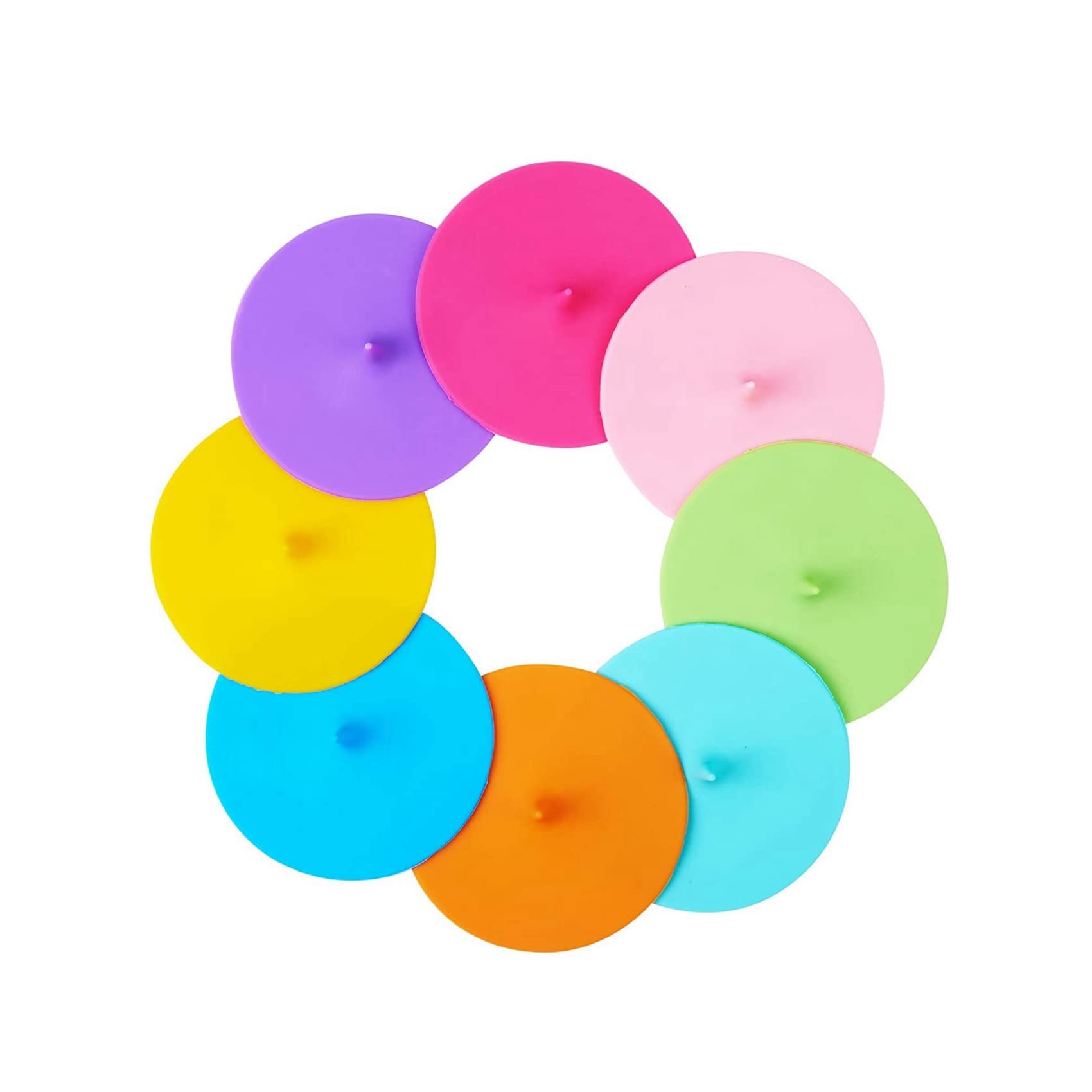Daowwui Silicone Cup Lids Drop Cup Cover 8 Set Anti-Dust Airtight Seal Mug Cover Silicone Drink Bowl Lids Hot Cup Lids