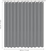 ANSIO Shower Curtain Charcoal Grey 180x180 cm Mould Resistant Water Repellent view 5