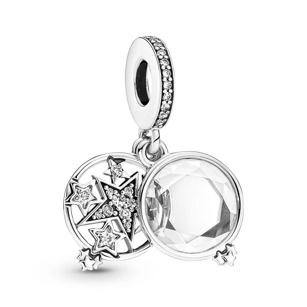 Pandora , Women’s Sterling silver Cubic Zirconia Charm, Silver, one Size - 799640C01