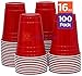 Stack Man Red [16 oz-100 Pack] Party, Cold Drink Plastic Disposable Cups primary