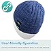Qshell Washable Bluetooth Beanie Winter Hat Short Skully Cap with Bluetooth Stereo Headphones Mic Hands Free Rechargeable Battery Compatible with Mobile Phones, iPhone, iPad, Laptops, Tablets - Blue