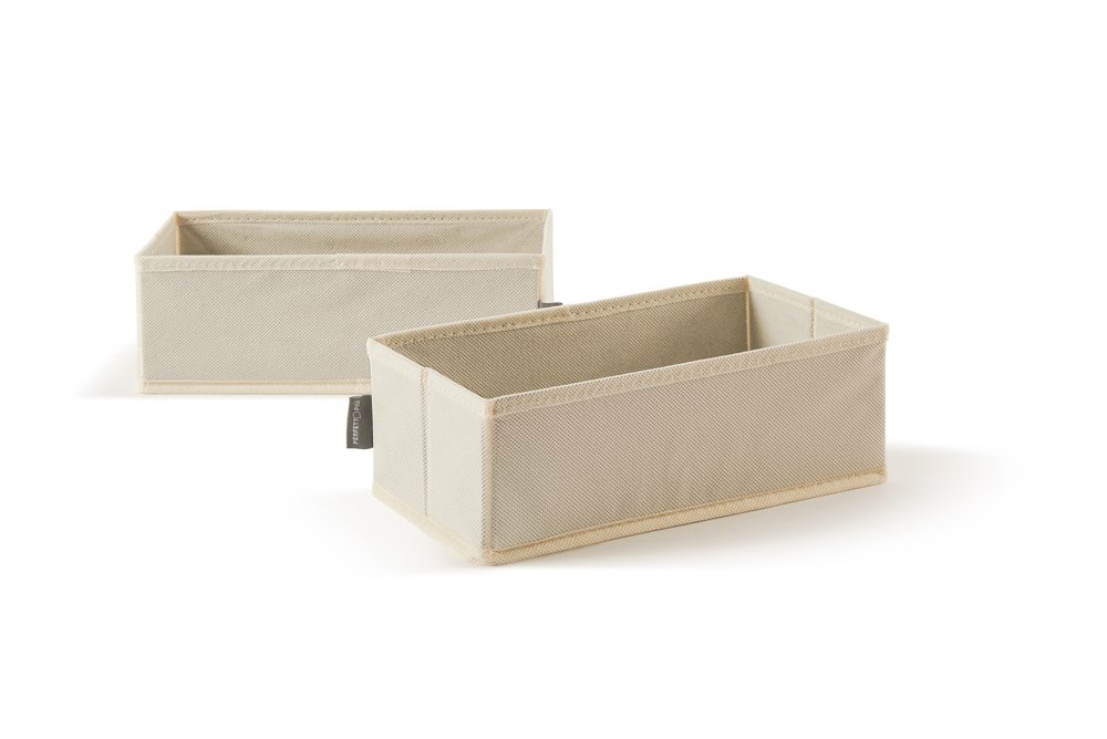 Perfetto Organizer TNT Drawer Easybox Dimension-28 x 14 x 9 Cm. Set of 2 Pieces, Color-Beige, Fabric, Ecru, One Size