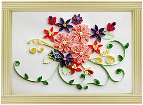MULV Paper Quilling Kits with 16 Colors 14Pcs Tool set Rolling Strips DIY Collection Home Decoration Crafts Wild grapes and flower Decorating Craft Kits (pink)