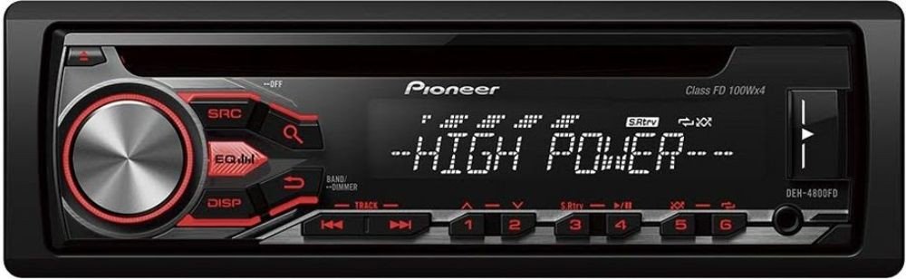 Pioneer DEH-4800FD High Power Car Stereo with RDS tuner, USB and Aux-In. Supports iPod/iPhone and Direct Control.