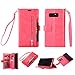 Galaxy Note 8 Case, SUPZY Leather [9 Card slots] [photo & wallet pocket] Multi-function Premium PU Leather Magnetic Flip Shockproof Zipper Wallet Case Cover for Samsung Galaxy Note 8 (Rose)
