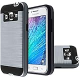 Samsung Galaxy On5 Case, CASEPLAY [Metal Brushed Texture] Impact Resistant Heavy Duty Hybrid Dual Layer Full-Body Shockproof Protective Cover Skin Shell For Samsung Galaxy On5 G550 (Silver)