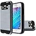 Samsung Galaxy On5 Case, CASEPLAY [Metal Brushed Texture] Impact Resistant Heavy Duty Hybrid Dual Layer Full-Body Shockproof Protective Cover Skin Shell For Samsung Galaxy On5 G550 (Silver)
