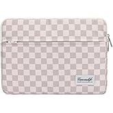 Canvaslife Neutral Checker Pattern Laptop Sleeve Case Cover with Pocket for MacBook Pro 14 inch and 14 inch-14.4 inch HP, Lenovo, Dell, ASUS, Acer Notebook Computer