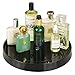 mDesign Plastic Spinning Lazy Susan Turntable Storage - Rotating Organizer for Makeup, Cosmetics, Nail Polish, Vitamins, Shaving Kits, Hair Spray, Medical Supplies, First Aid - Black