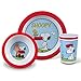 Gibson Home 105941.03 Classic Snoopy 3 Piece Kids Set, Multicolor