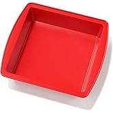 saphe 8 inch Silicone Square Cake Pan Nonstick Silicone Cake Molds, Brownie baking molds for Brownie, Cake, Bread, Pie and Lasagna (1 packs) (1)